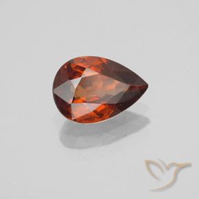 Zircone Arancione scuro naturale da 1.87 ct, Forma a pera, VVS-VS