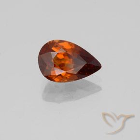 Zircone Arancione scuro naturale da 1.69 ct, Forma a pera, VS