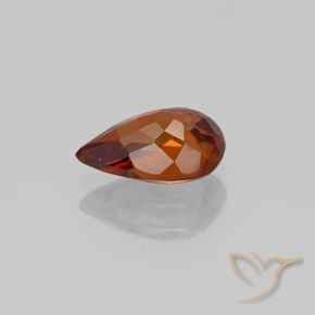 Zircone Arancione scuro naturale da 1.69 ct, Forma a pera, VS