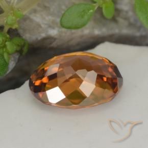 Zircone Arancione rossastra naturale da 1.68 ct, Ovale, VVS