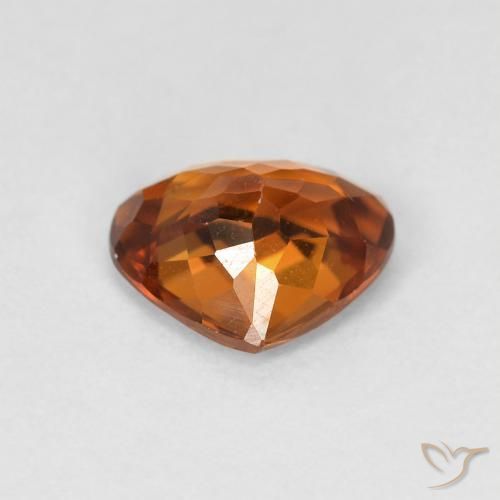 Zircone Arancione scuro naturale da 1.57 ct, Forma a pera, VVS-VS