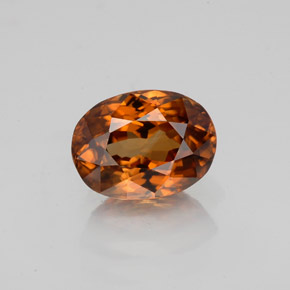 Zircone Arancio medio-scuro naturale da 2.12 ct, Taglio ovale, VVS