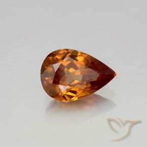 Zircone Arancio medio-scuro naturale da 1.71 ct, Forma a pera, VVS
