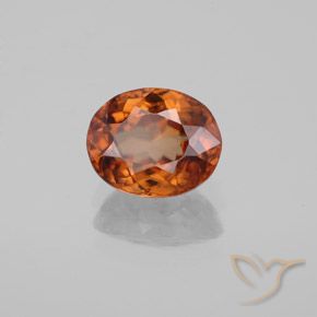 Zircone Arancio medio-scuro naturale da 2.22 ct, Ovale, VVS