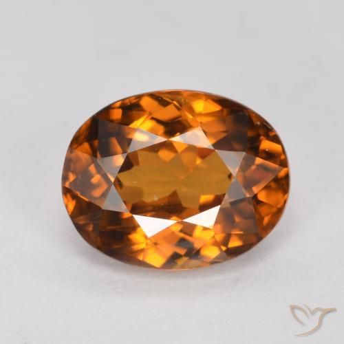 1.66ct Naturale Arancio Terra Zircone, Ovale, VVS-VS