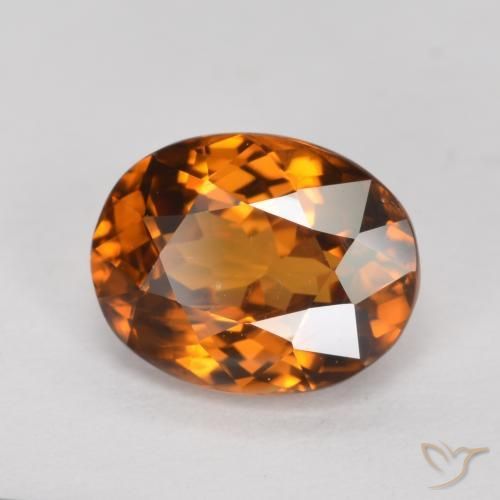 Zircone Arancio Terra naturale da 1.66 ct, Ovale, VVS-VS