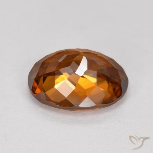 Zircone Arancio Terra naturale da 1.66 ct, Ovale, VVS-VS