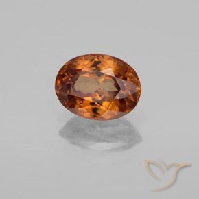 Zircone Arancione scuro naturale da 1.98 ct, Ovale, VVS