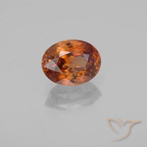 Zircone Arancione scuro naturale da 1.85 ct, Ovale, VVS