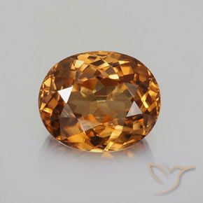 2.13ct Naturale Arancio ruggine Zircone, Ovale, VS