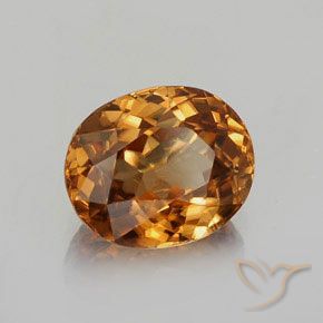 Zircone Arancio ruggine naturale da 2.13 ct, Ovale, VS