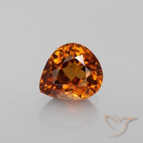 1.90ct Naturale Arancio Medio Zircone, Forma a pera, VS