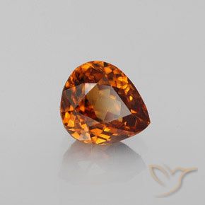 Zircone Arancio Medio naturale da 1.90 ct, Forma a pera, VS