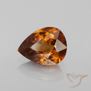 Zircone Arancione scuro naturale da 1.95 ct, Forma a pera, VS