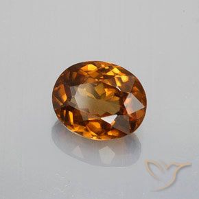Zircone Arancio brunastro intenso naturale da 1.46 ct, Ovale, VVS