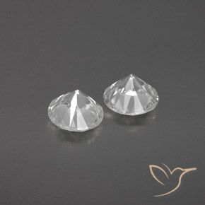 Gemme di Zircone Bianco naturale da 2.09 ct, Rotondo, VVS-VS