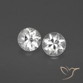 Gemme di Zircone Bianco naturale da 2.25 ct, Rotondo, VVS-VS