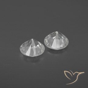 Gemme di Zircone Bianco naturale da 2.25 ct, Rotondo, VVS-VS