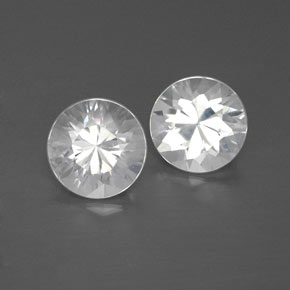 Zircone naturale bianco da 2,40 ct, taglio rotondo, VVS