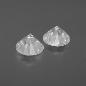 Zircone naturale bianco da 2,40 ct, taglio rotondo, VVS