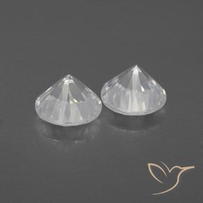 Gemme di Zircone Bianco naturale da 2.52 ct, Rotondo, VVS