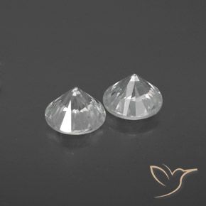 Gemme di Zircone Bianco naturale da 2.51 ct, Rotondo, VVS-VS