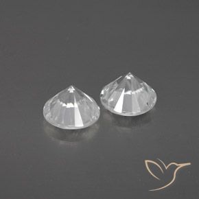 Gemme di Zircone Bianco naturale da 2.52 ct, Rotondo, VVS-VS