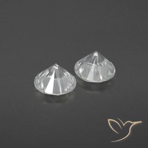 Gemme di Zircone Bianco naturale da 2.37 ct, Rotondo, VVS-VS