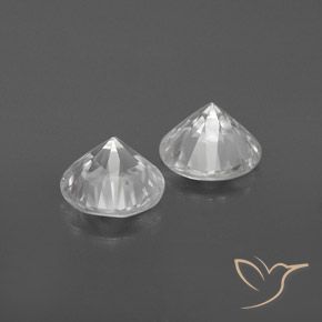 Gemme di Zircone Bianco naturale da 2.26 ct, Rotondo, VVS-VS