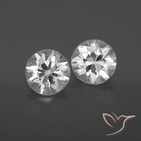 2.11ctw Naturale Bianco Zircone, Rotondo, VVS-VS