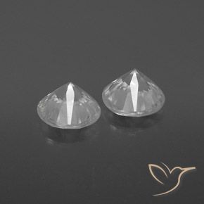 Gemme di Zircone Bianco naturale da 2.11 ct, Rotondo, VVS-VS