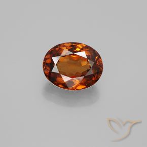 2.22ct Naturale Arancione scuro Zircone, Ovale, VVS