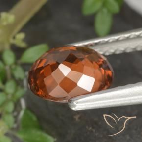 Zircone Arancione scuro naturale da 1.49 ct, Ovale, VS