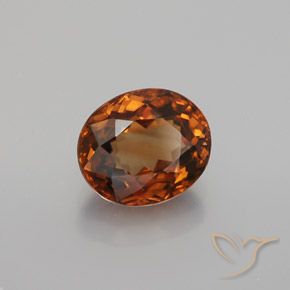 Zircone Arancione scuro naturale da 2.21 ct, Ovale, VVS
