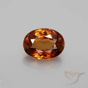 1.95ct Naturale Arancione scuro Zircone, Ovale, VVS