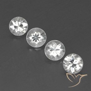 4.49ctw Naturale Bianco Zircone, Rotondo, VVS-VS
