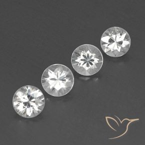 Gemme di Zircone Bianco naturale da 4.49 ct, Rotondo, VVS-VS