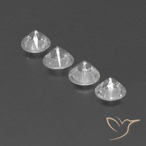 Gemme di Zircone Bianco naturale da 4.49 ct, Rotondo, VVS-VS