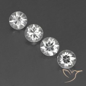 Gemme di Zircone Bianco naturale da 4.24 ct, Rotondo, VVS-VS