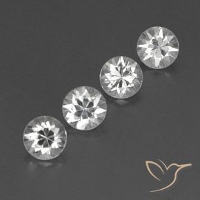 Gemme di Zircone Bianco naturale da 4.24 ct, Rotondo, VVS-VS
