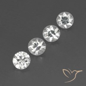 Gemme di Zircone Bianco naturale da 4.60 ct, Rotondo, VVS-VS