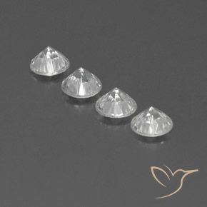 Gemme di Zircone Bianco naturale da 4.60 ct, Rotondo, VVS-VS