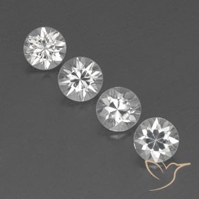 4.64ctw Naturale Bianco Zircone, Rotondo, VVS-VS