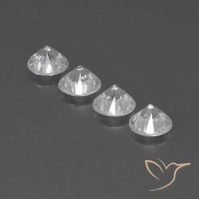 Gemme di Zircone Bianco naturale da 4.64 ct, Rotondo, VVS-VS
