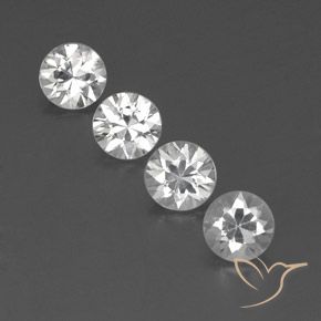 4.33ctw Naturale Bianco Zircone, Rotondo, VVS-VS