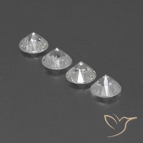 Gemme di Zircone Bianco naturale da 4.33 ct, Rotondo, VVS-VS