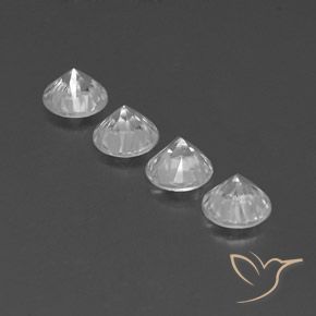 Gemme di Zircone Bianco naturale da 4.70 ct, Rotondo, VVS-VS
