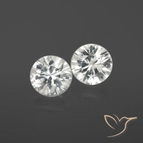 2.10ctw Naturale Bianco Zircone, Rotondo, VS