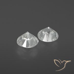 Gemme di Zircone Bianco naturale da 2.30 ct, Rotondo, VVS-VS
