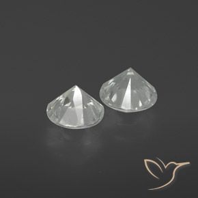 Gemme di Zircone Bianco naturale da 2.38 ct, Rotondo, VVS-VS